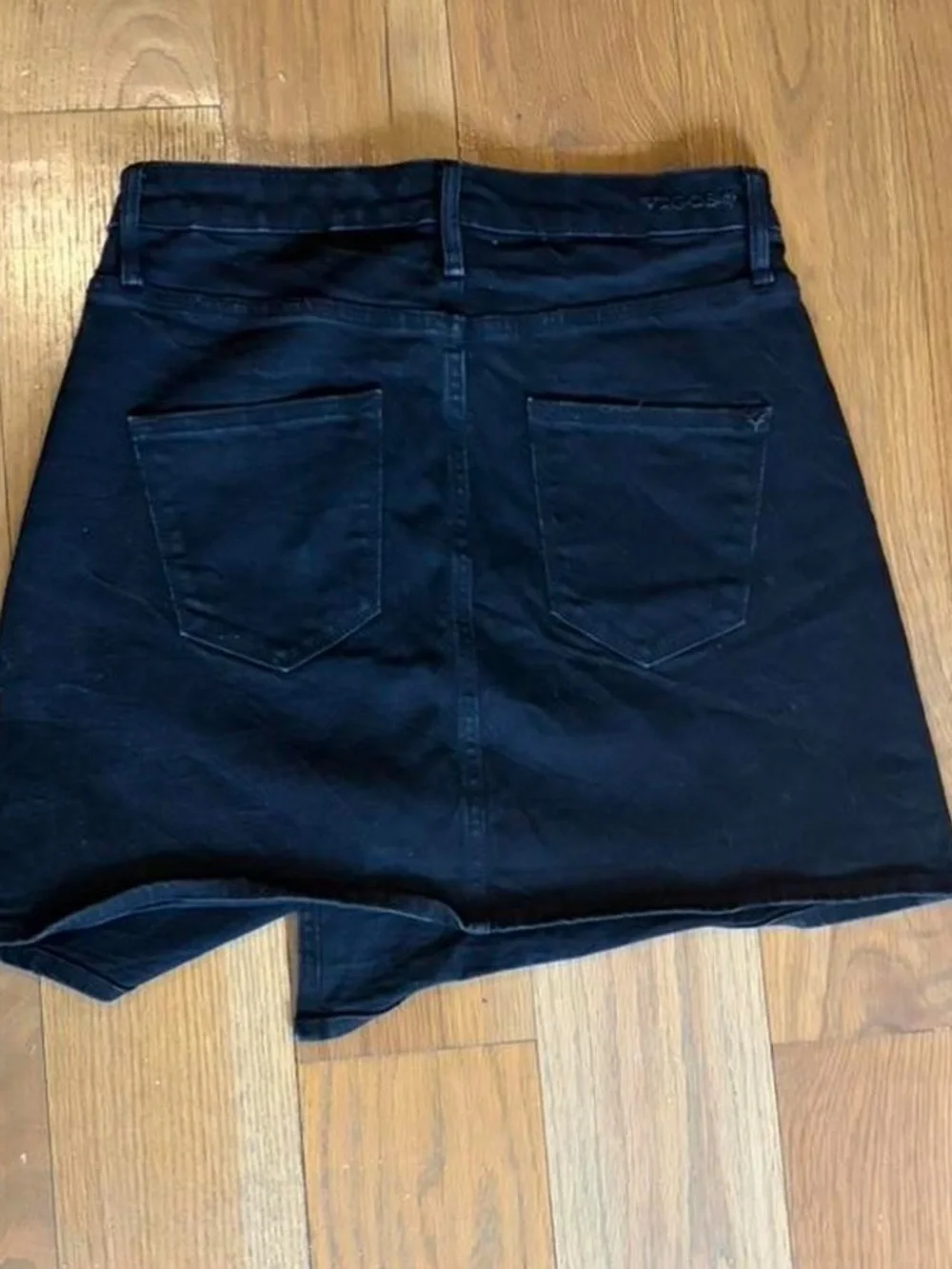 Vigoss Black Asymmetric Denim Jean Skirt